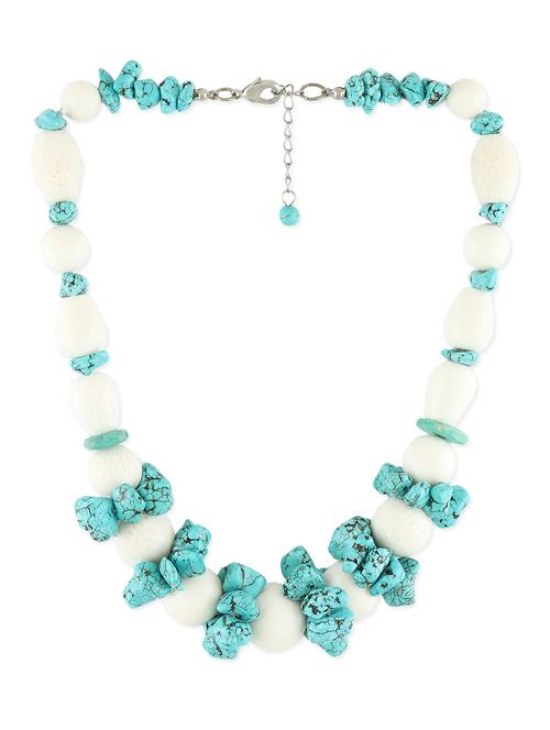 stone with beads metal alloy neckpiece - 1060090 - Very Small Image - 1
