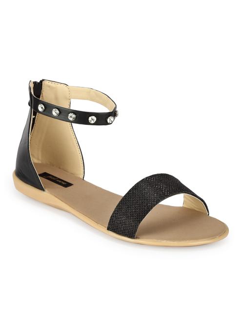 black leatherette sandals - 10602101 - Very Small Image - 1