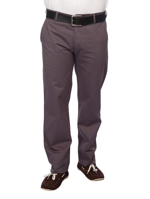 grey cotton casual trousers - 10604317 - Very Small Image - 1