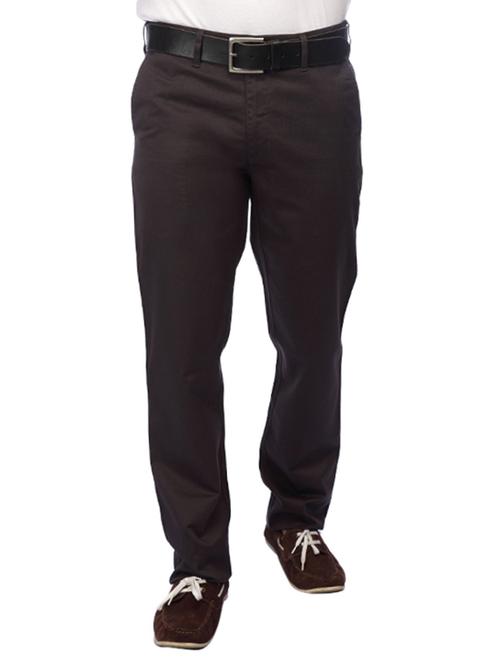 brown cotton casual trousers - 10604386 - Very Small Image - 1