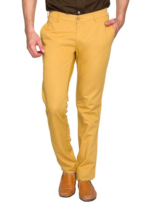 beige cotton casual trousers - 10604470 - Very Small Image - 1