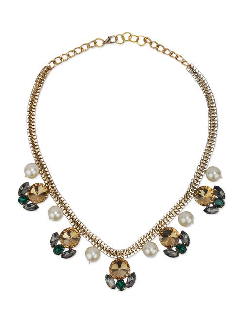 stone embellished statement necklace - 10605815 - Very Small Image - 1