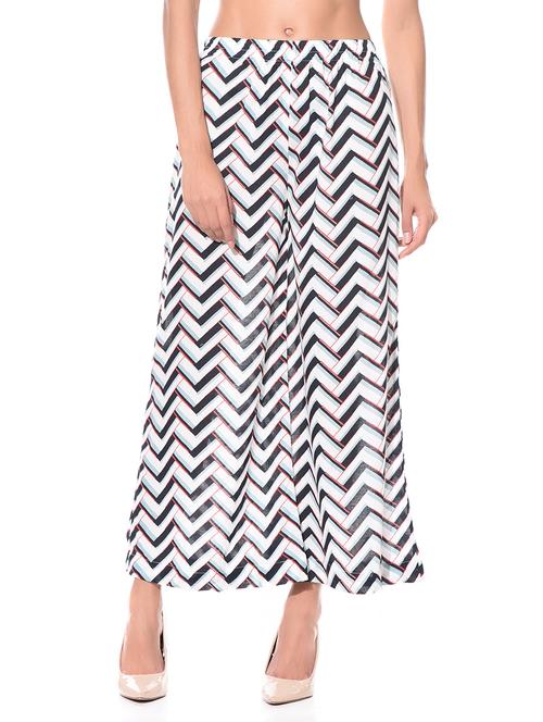 monochrome chevron print palazzos - 10605834 - Very Small Image - 1