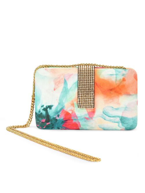 multicoloured printed and embellished box clutch - 10606251 - Very Small Image - 1