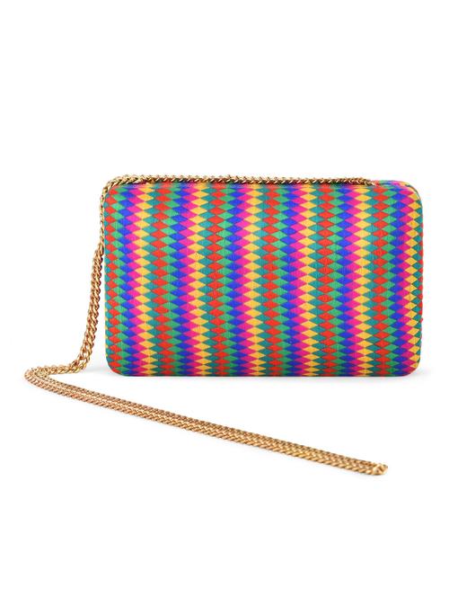 multicoloured embroidered box clutch - 10606252 - Very Small Image - 1