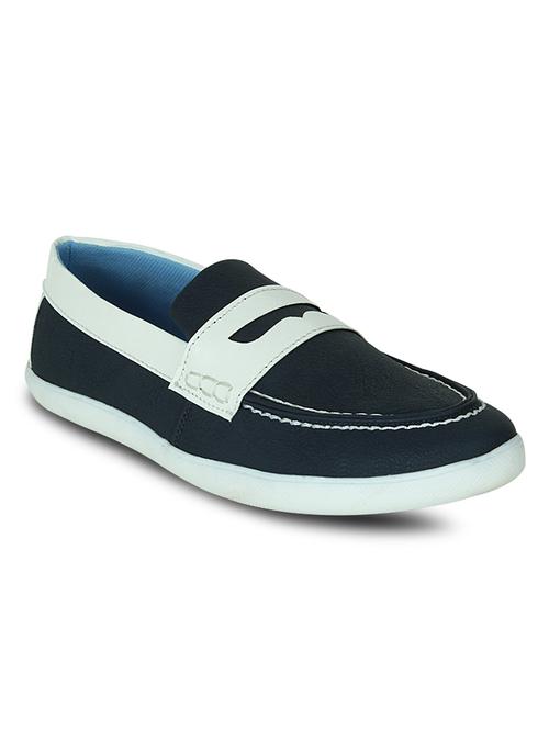 blue leatherette slip ons - 10606429 - Very Small Image - 1