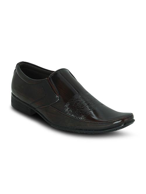 brown leatherette formal shoes - 10606447 - Very Small Image - 1