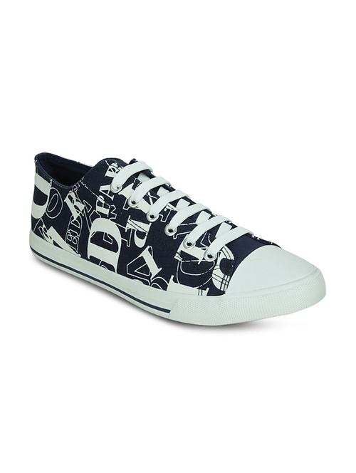 blue canvas laceup sneakers - 10606494 - Very Small Image - 1