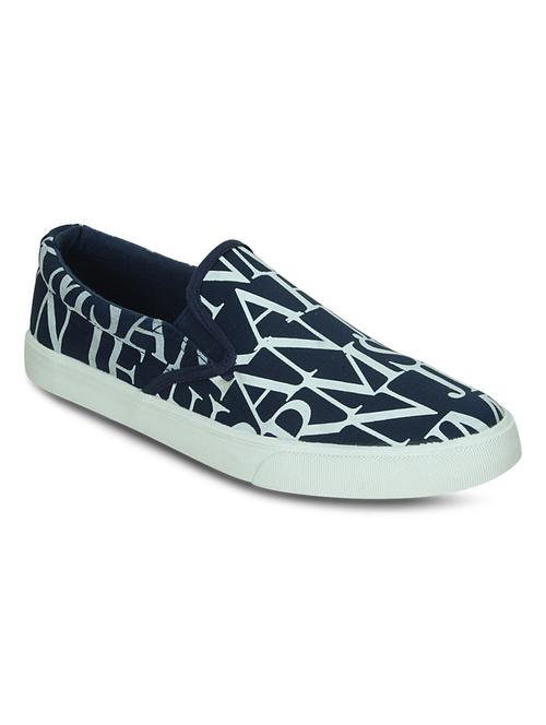 navy synthetic lace up sneakers - 10606507 - Very Small Image - 1