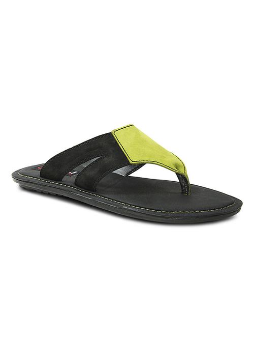 black suede leather toe seperator slipper - 10606566 - Very Small Image - 1