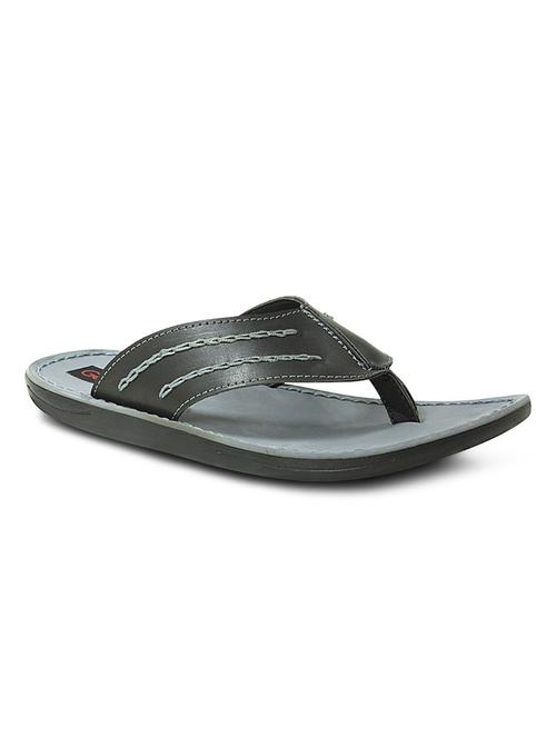 black leatherette toe separator slippers - 10606608 - Very Small Image - 1