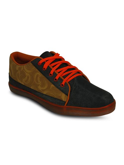 black and beige canvas sneaker - 10606702 - Very Small Image - 1