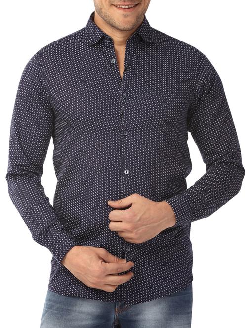 blue cotton blend casual shirt - 10606790 - Very Small Image - 1