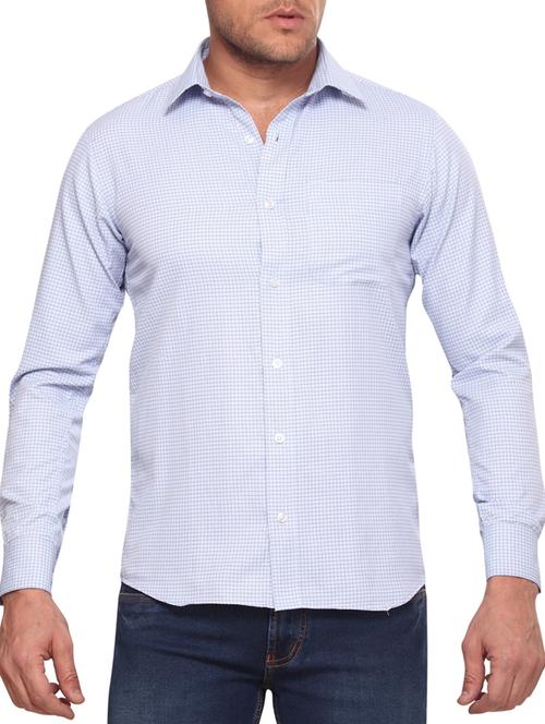 blue cotton casual shirt - 10606883 - Very Small Image - 1