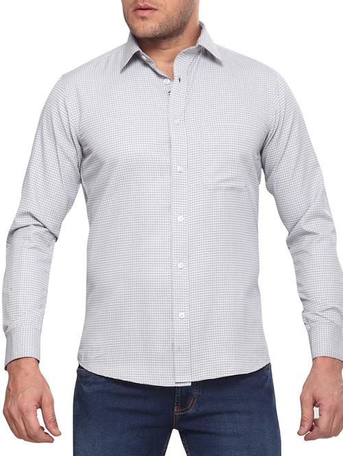 grey cotton casual shirt - 10606884 - Very Small Image - 1