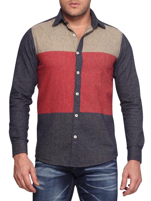 red cotton casual shirt - 10606889 - Very Small Image - 1