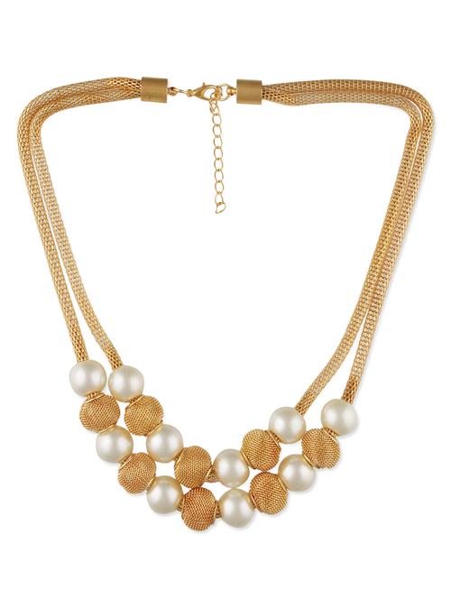 white & golden alloy necklace - 10607312 - Very Small Image - 1