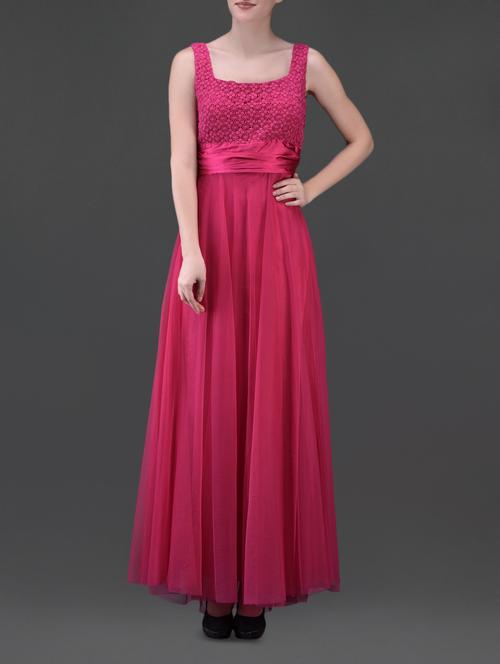 lace top net flared maxi dress - 1060756 - Very Small Image - 1