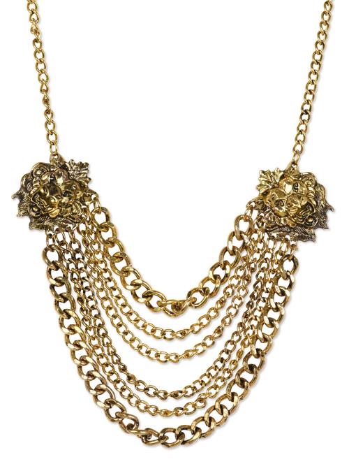 Multilevel metal Curb Chain Neckpiece - 1061133 - Very Small Image - 1