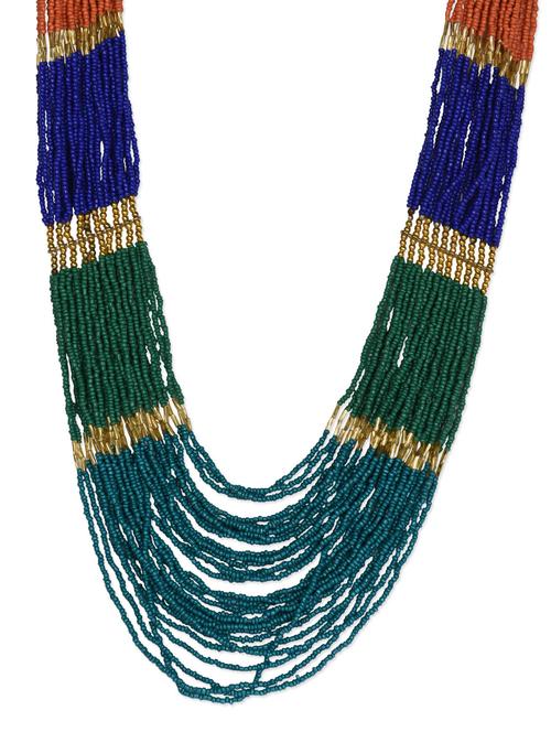 multicolored beads long neckpiece - 1061180 - Very Small Image - 1