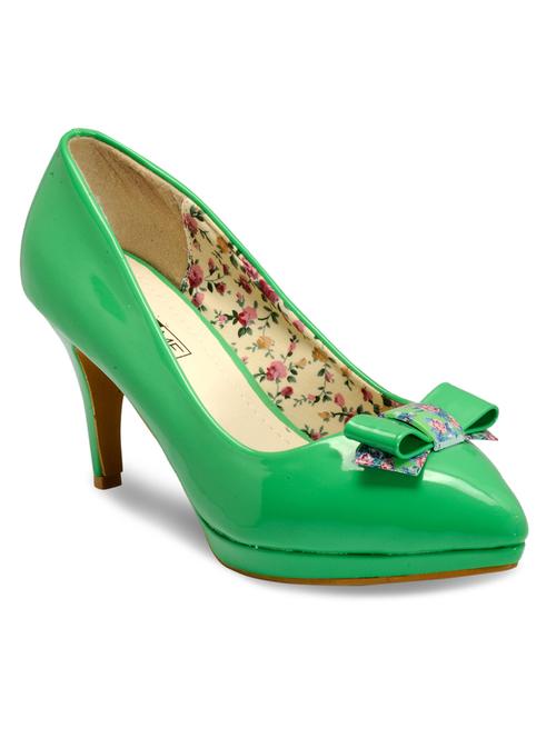 green leatherette pumps - 10616844 - Very Small Image - 1