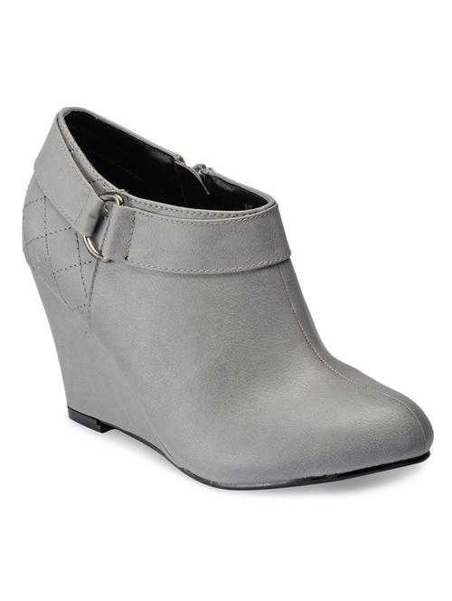 grey leatherette ankle boots - 10616857 - Very Small Image - 1