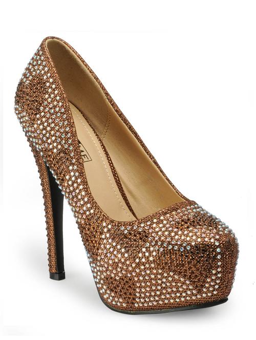 brown leatherette pumps - 10616861 - Very Small Image - 1