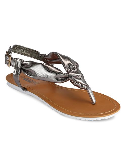 grey leatherette sandals - 10616905 - Very Small Image - 1