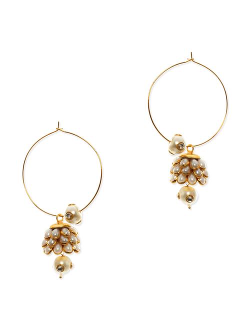 white and gold faux pearl earrings - 1061812 - Very Small Image - 1