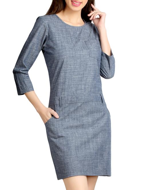 blue cotton dress - 10621521 - Very Small Image - 1