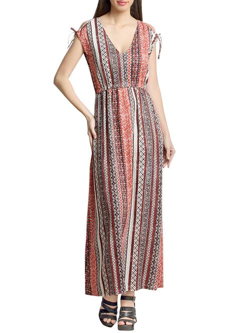 multicolor rayon belted dress - 10621539 - Very Small Image - 1