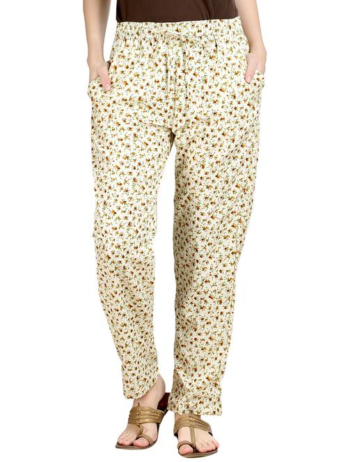 off white rayon pajama - 10621553 - Very Small Image - 1