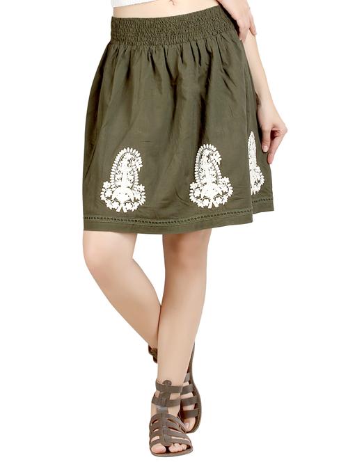 olive cotton skirts - 10621563 - Very Small Image - 1