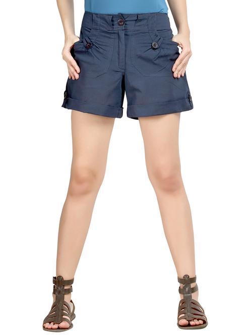 navy cotton shorts - 10621564 - Very Small Image - 1