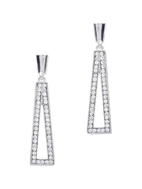 silver metal drop earrings - 10621757 - Very Small Image - 1
