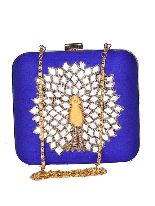 blue silk clutch - 10627983 - Very Small Image - 1