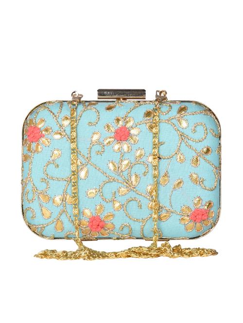 blue silk clutch - 10627987 - Very Small Image - 1