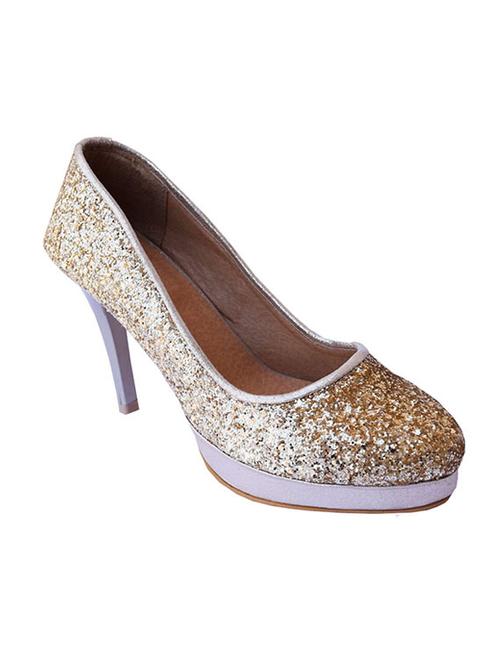 gold leather pumps - 10634040 - Very Small Image - 1