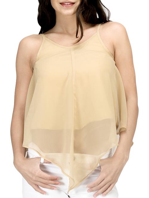beige georgette top - 10640901 - Very Small Image - 1