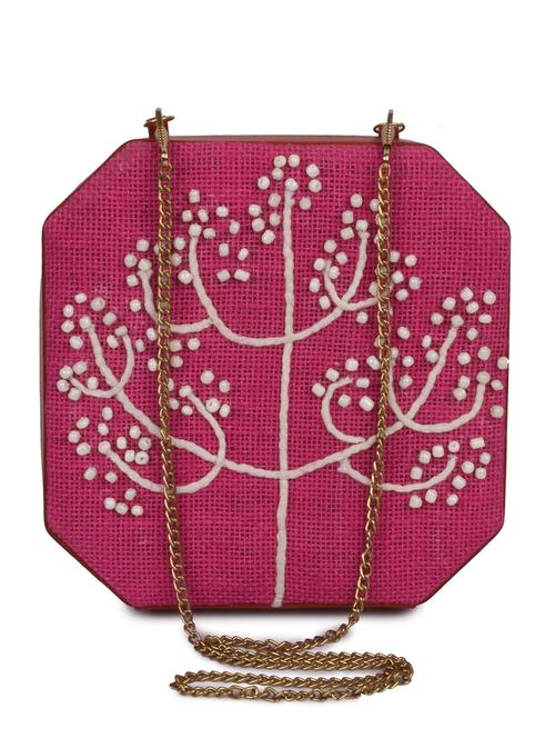 pink, rust leatherette clutch - 10642494 - Very Small Image - 1