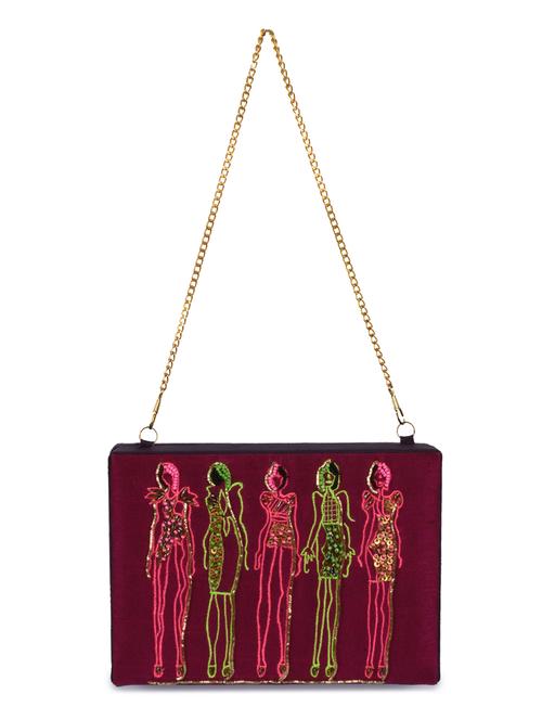 purple leatherette clutch - 10642495 - Very Small Image - 1