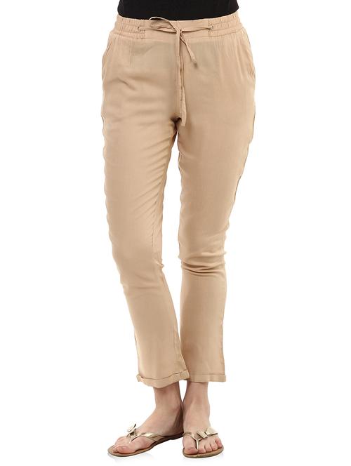beige viscose trousers - 10645235 - Very Small Image - 1