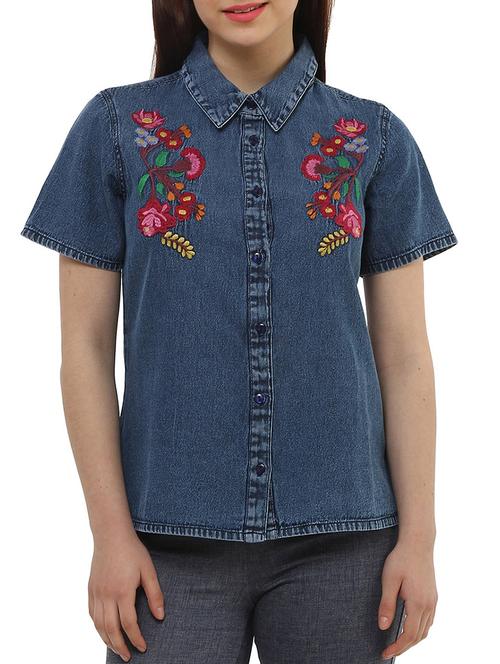 blue cotton shirt - 10645239 - Very Small Image - 1