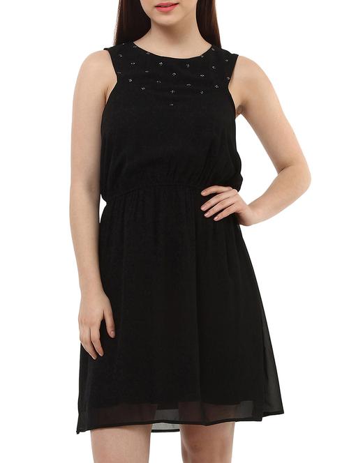 black polyester aline dress - 10645323 - Very Small Image - 1
