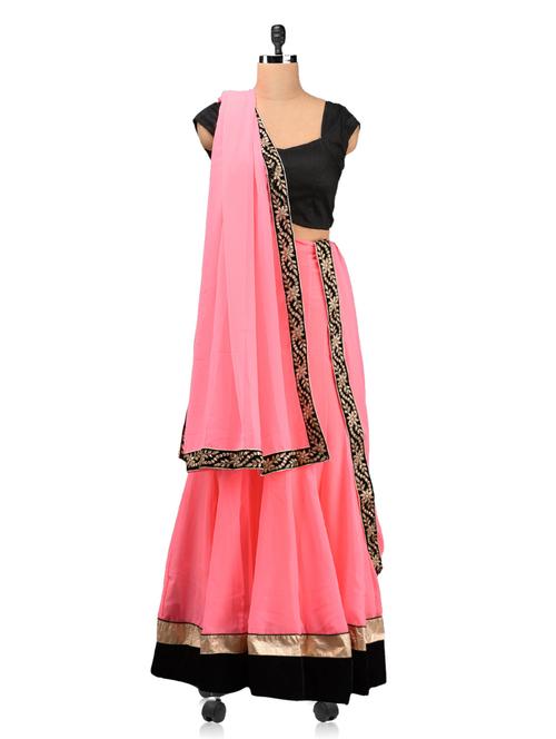 coral lehenga set - 1064637 - Very Small Image - 1