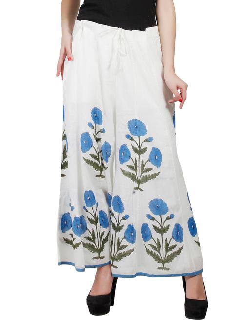 white cotton palazzos - 10650741 - Very Small Image - 1