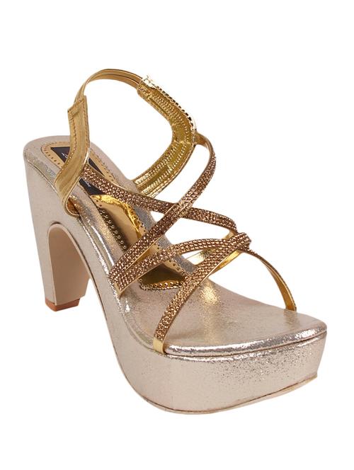 gold leatherette sandals - 10652380 - Very Small Image - 1