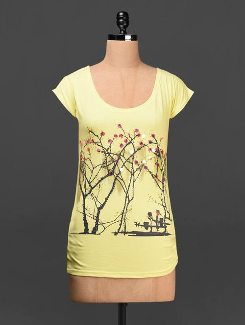 tree ptinted cotton tshirt - 1065285 - Very Small Image - 1