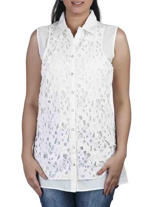 lace panel shirt - 10656290 - Very Small Image - 1