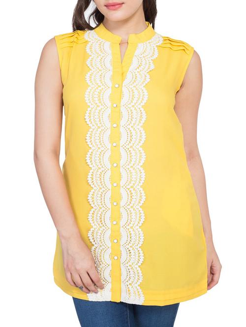 yellow georgette shirt - 10656336 - Very Small Image - 1